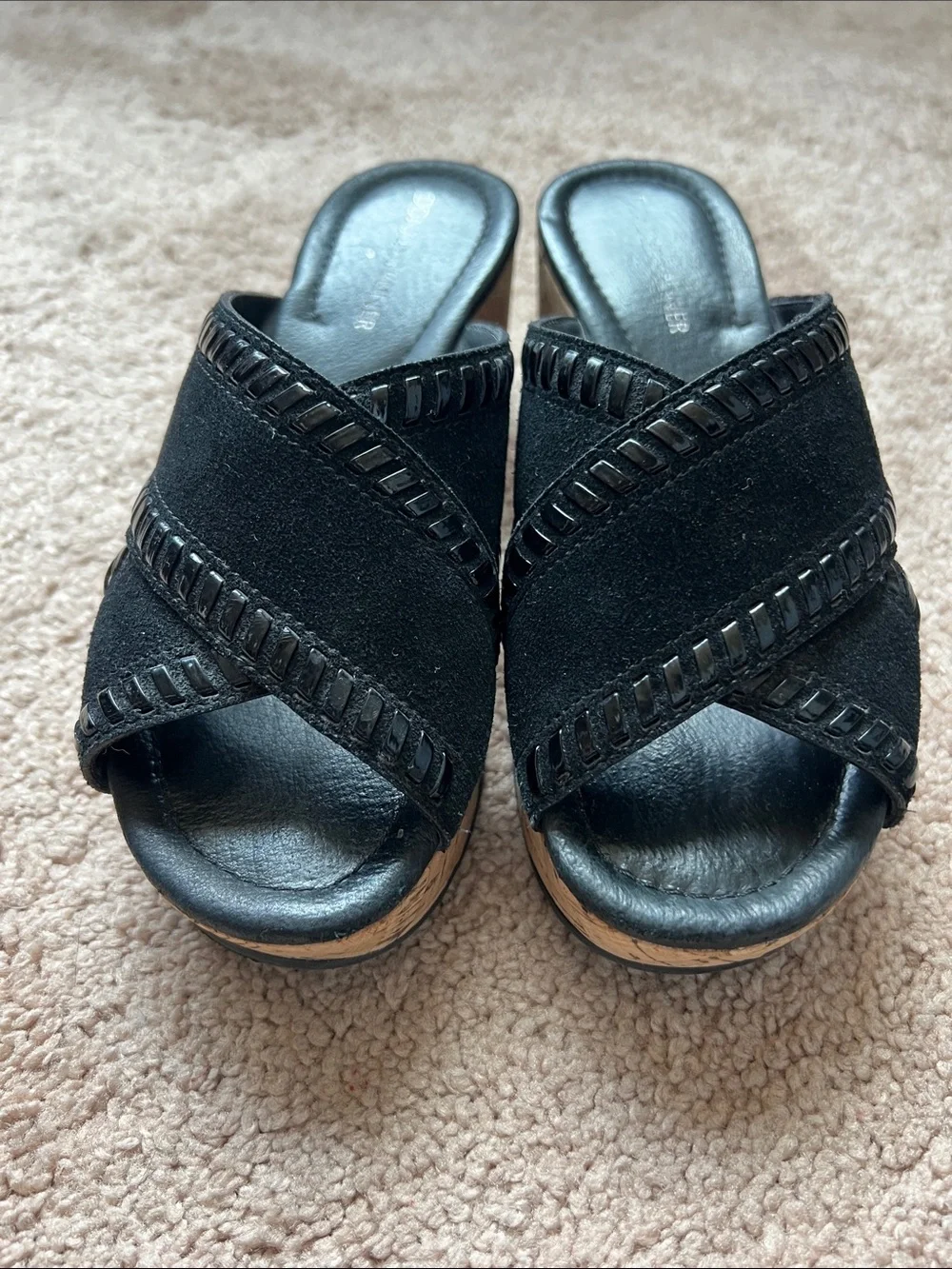 Donald J. Pliner Savee Leather with Cork Wedge Slide Sandals